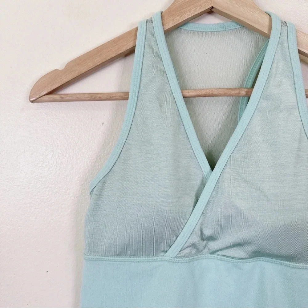 Lululemon Deep V Tank Padded Mint Color Athletic Tank Top